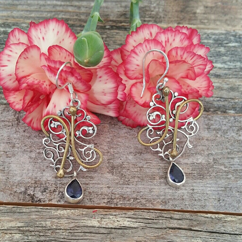 Moroccan Bohemian Pendant Earrings Boho Tribal